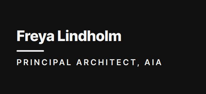 Freya Lindholm — Principal Architect, AIA