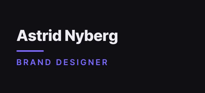 Astrid Nyberg — Brand Designer