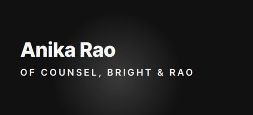 Anika Rao — Of Counsel, Employment Law
