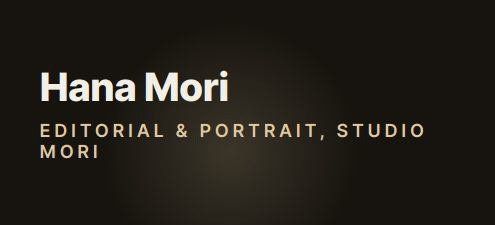 Hana Mori — Editorial & Portrait