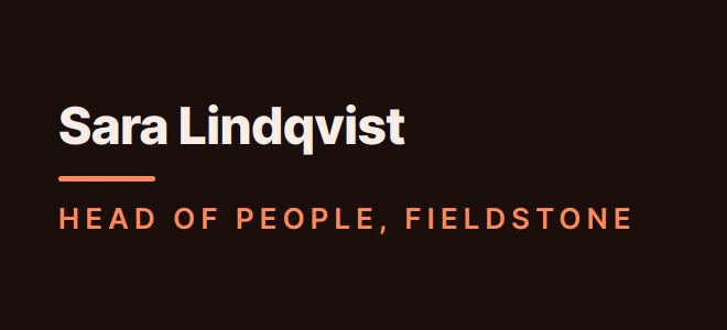 Sara Lindqvist — Head of People