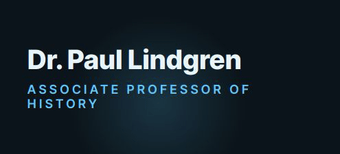 Dr. Paul Lindgren — Associate Professor of History